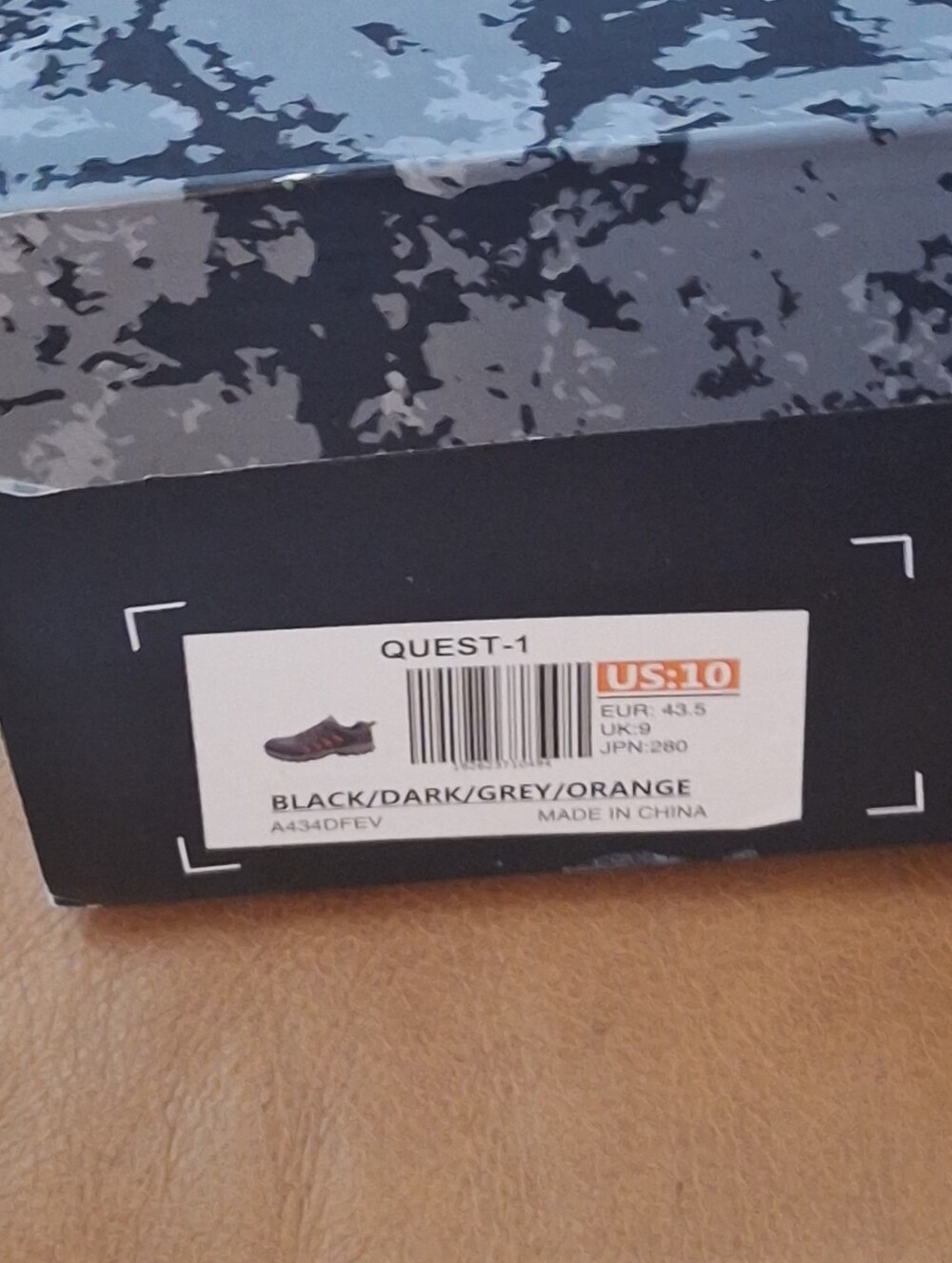 Nortiv-8 QUEST-1 Men's Black/Dark Grey/Orange Casual Sneakers